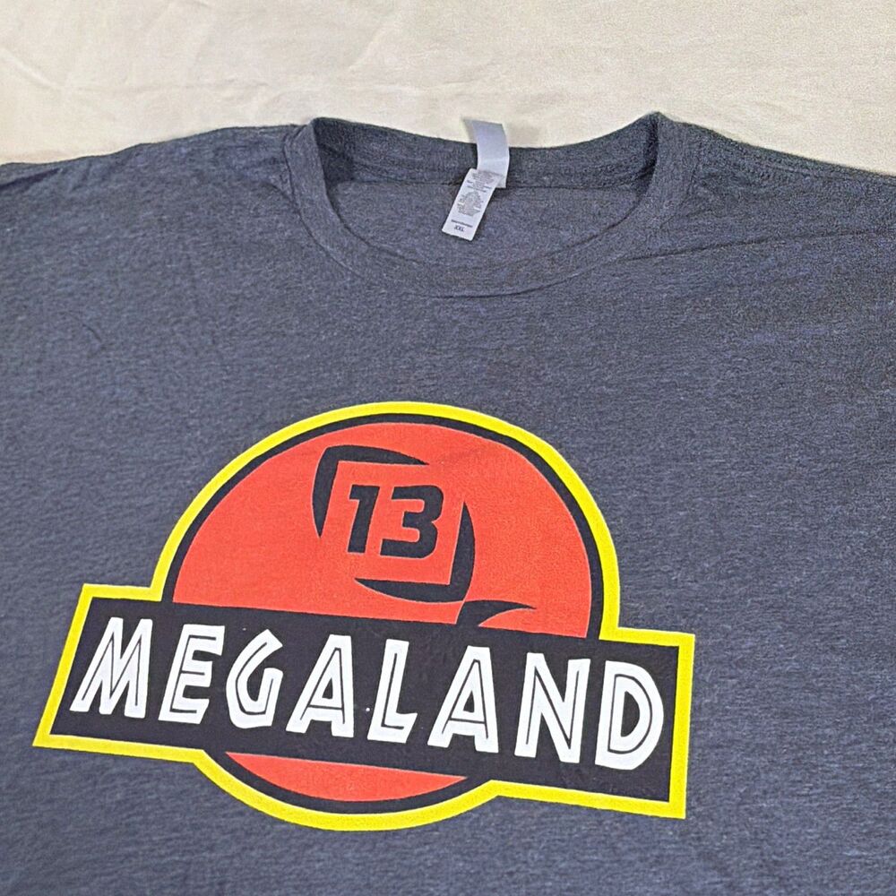 13 Fishing / Rapala Megaland Jurassic Theme T-Shirt Mens 2XL